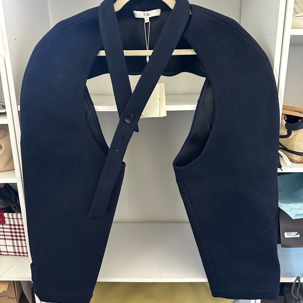 Tibi Navy Felted Wool Frank
Sleeve